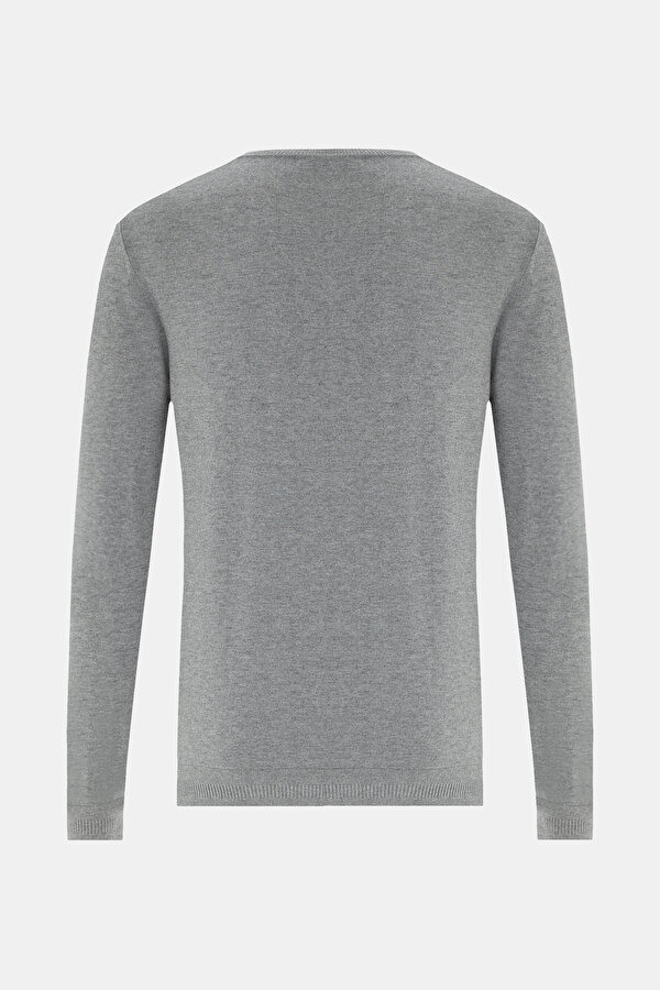 GRAY MELANGE V NECK TRICOT 2