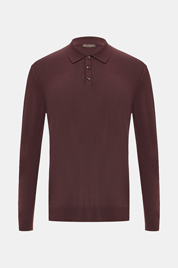 BRICK POLO NECK TRICOT