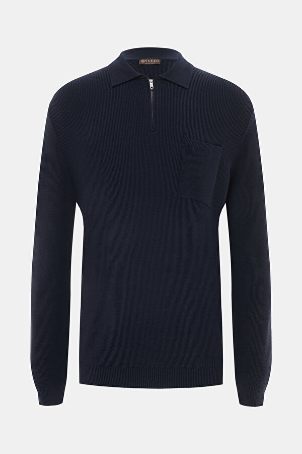 LACİVERT POLO YAKA TRİKO