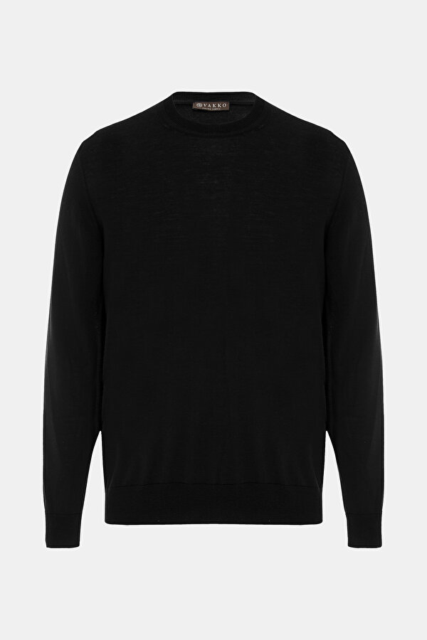 BLACK BASIC / ROUND NECKLINE TRICOT