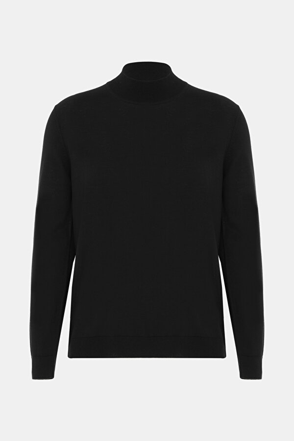 BLACK 1/2 TURTLENECK TRICOT