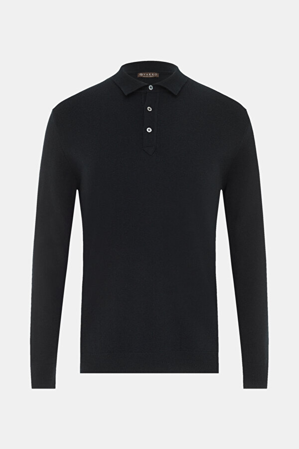 BLACK POLO NECK TRICOT
