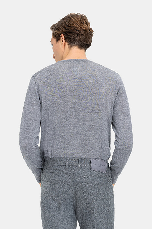 GRAY MELANGE BASIC / ROUND NECKLINE TRICOT 2