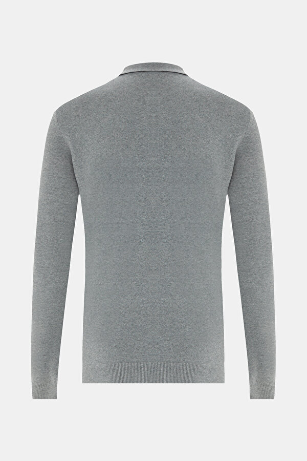GRAY MELANGE POLO NECK TRICOT 2