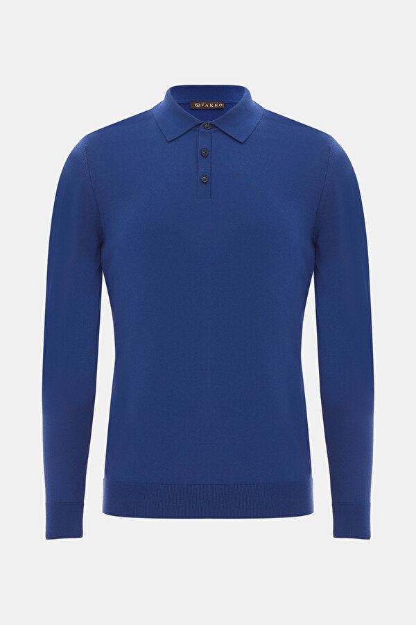 INDIGO POLO NECK TRICOT