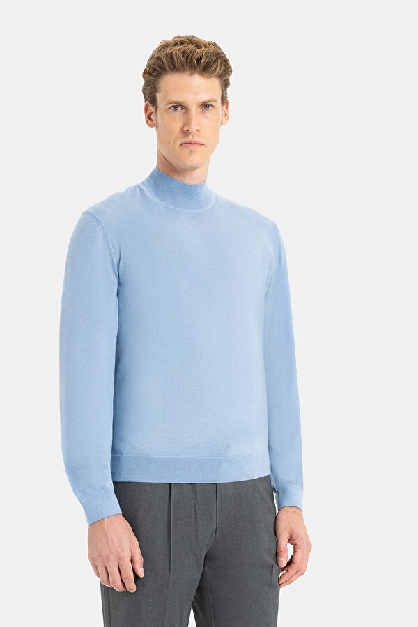 BLUE 1/2 TURTLENECK TRICOT