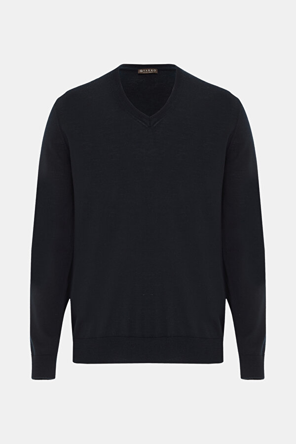 DARK NAVY BLUE V NECK TRICOT