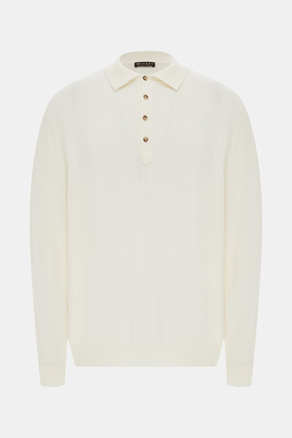 ECRU POLO NECK TRICOT