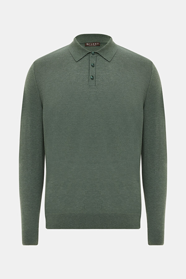 GREEN POLO NECK TRICOT