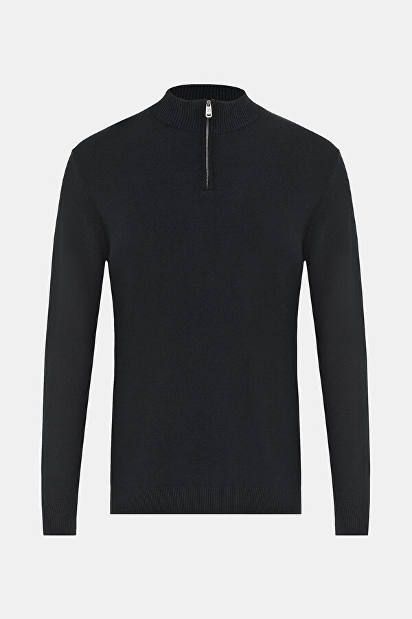 BLACK 1/2 TURTLENECK TRICOT