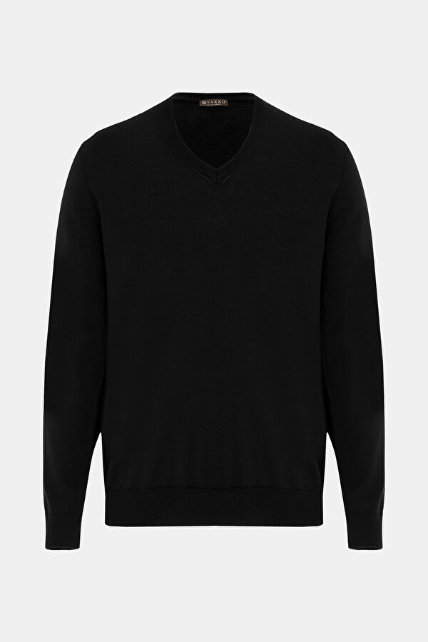 BLACK V NECK TRICOT