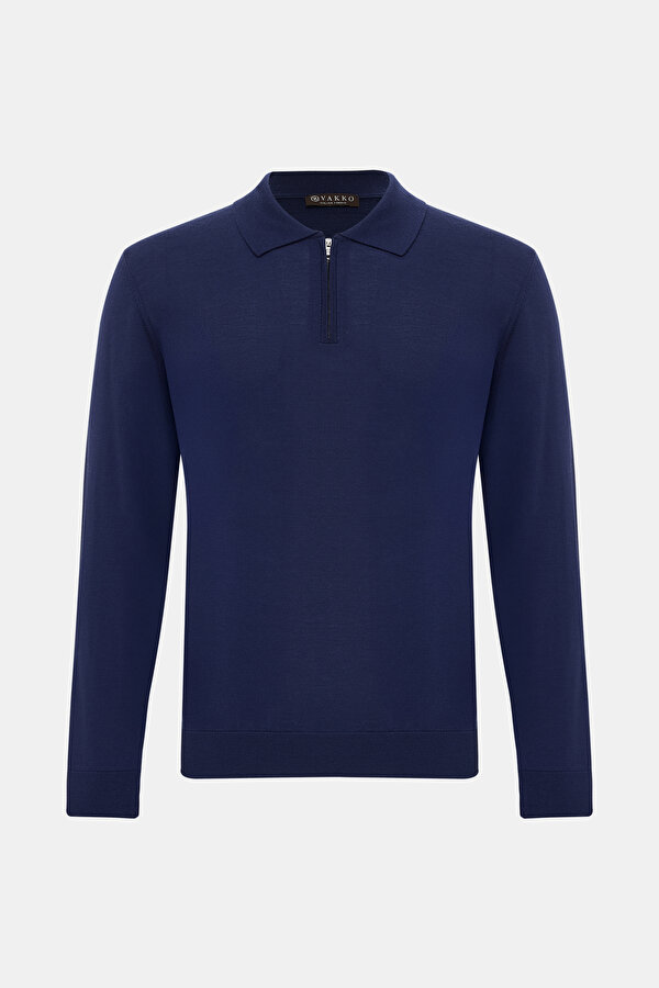DARK NAVY BLUE POLO NECK TRICOT