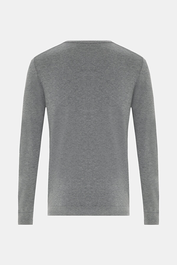 GRAY MELANGE BASIC / ROUND NECKLINE TRICOT 2