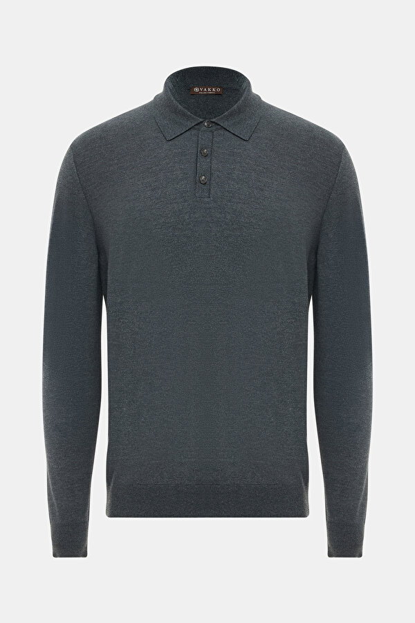 ANTHRACITE POLO NECK TRICOT