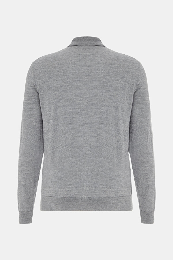 GRAY MELANGE POLO NECK TRICOT 2
