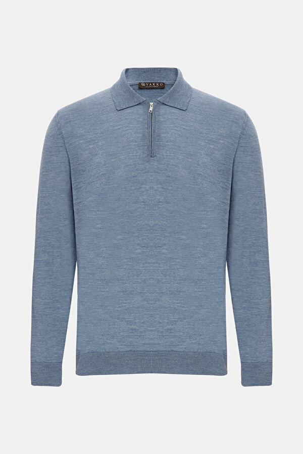 INDIGO POLO NECK TRICOT