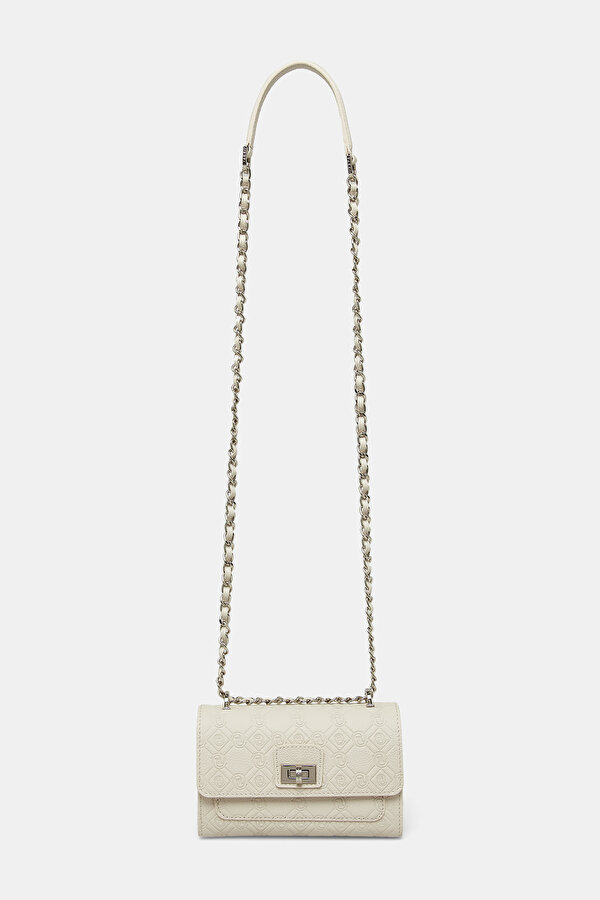 ECRU MONOGRAM LEATHER BAG 2