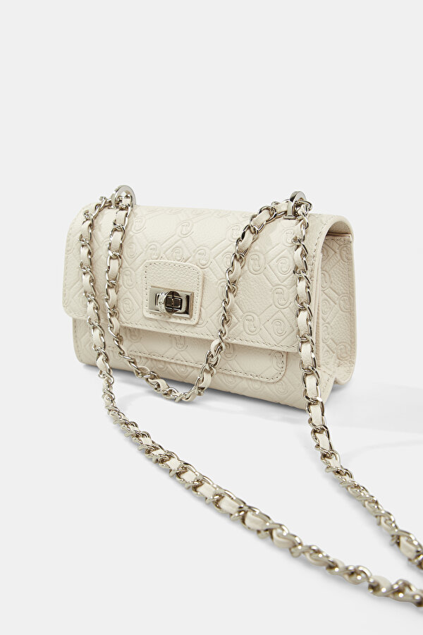 ECRU MONOGRAM LEATHER BAG 6