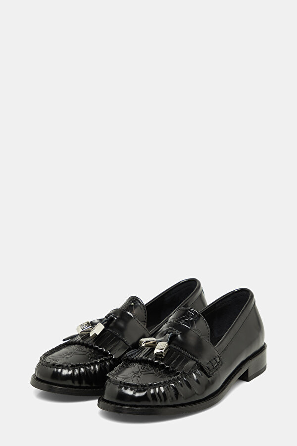 BLACK MONOGRAM LEATHER SHOE 2