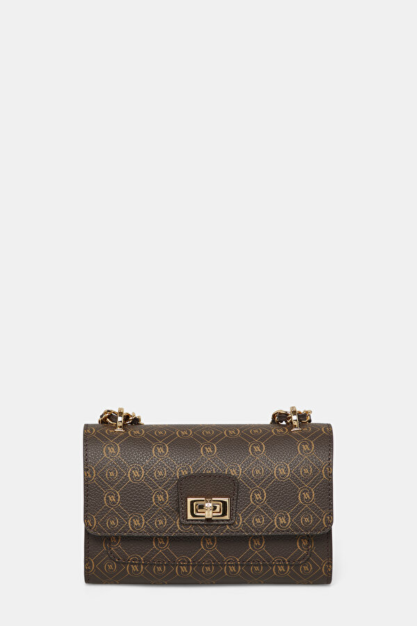 BEIGE MONOGRAM LEATHER BAG