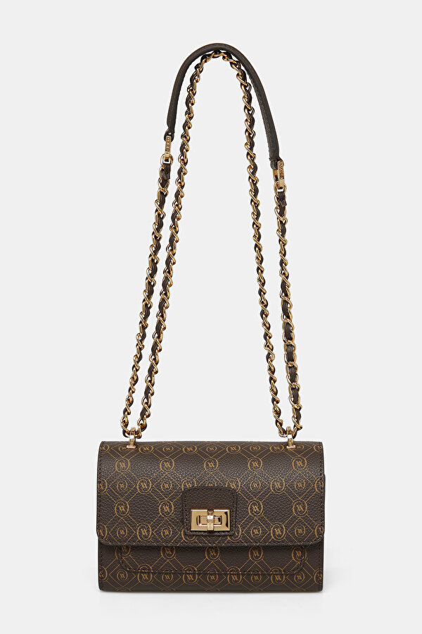 BEIGE MONOGRAM LEATHER BAG 2