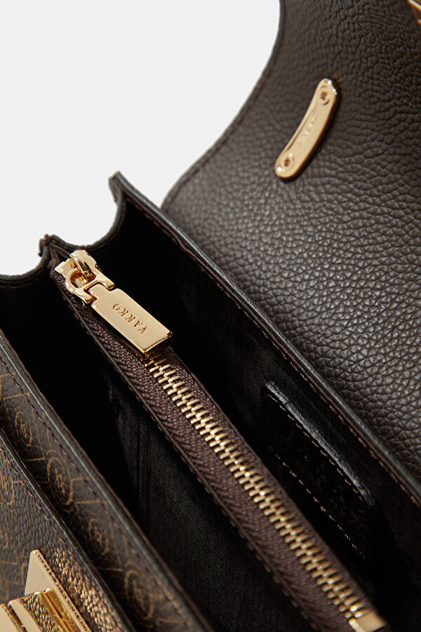 BEIGE MONOGRAM LEATHER BAG 7