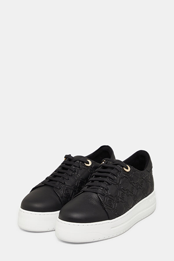 BLACK MONOGRAM LEATHER SHOE 2