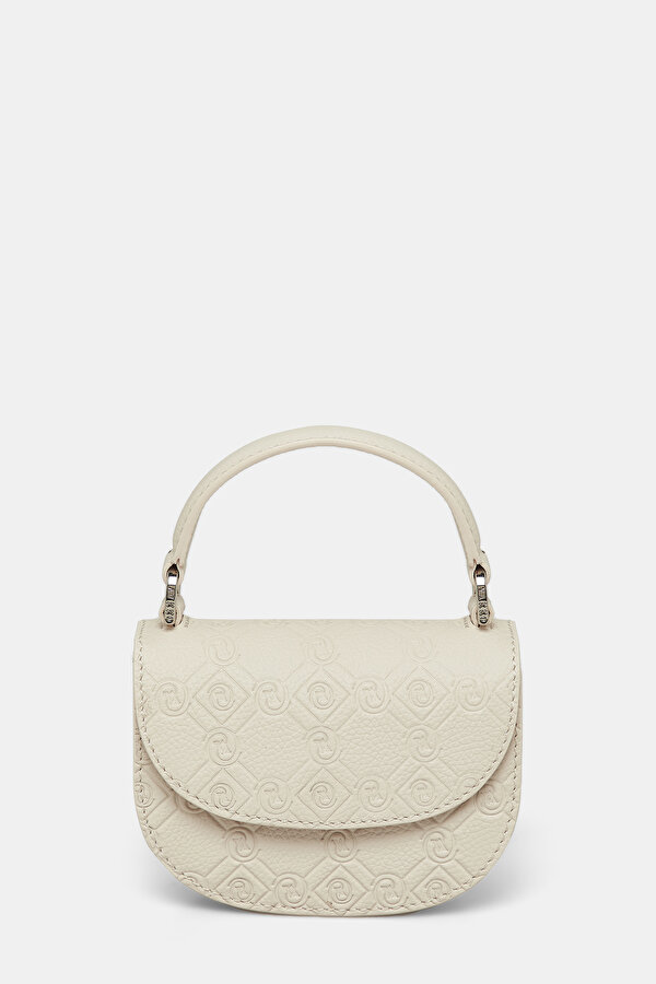 ECRU MONOGRAM LEATHER BAG