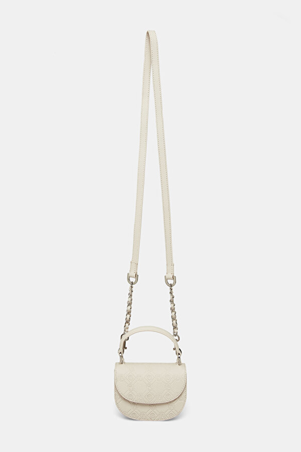 ECRU MONOGRAM LEATHER BAG 2