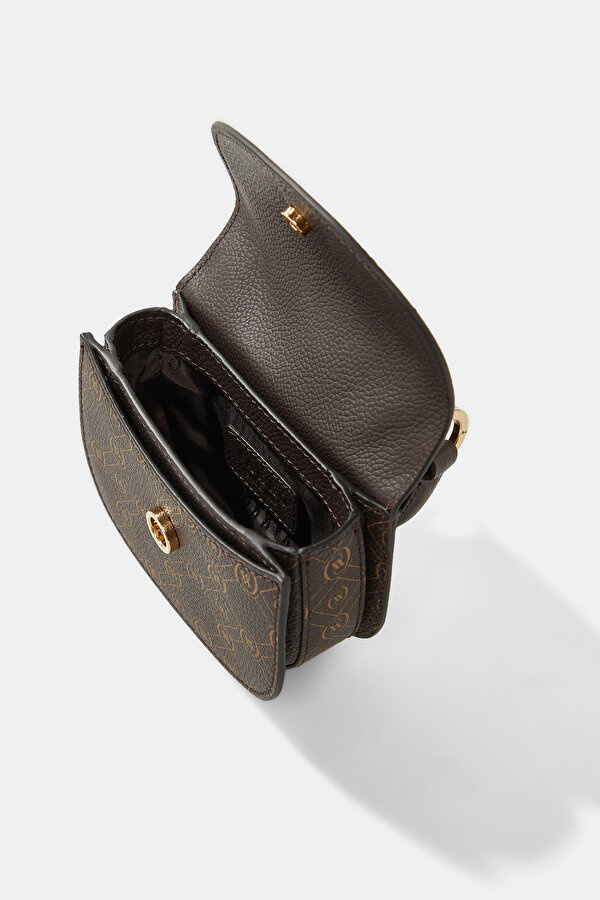 BEIGE MONOGRAM LEATHER BAG 6