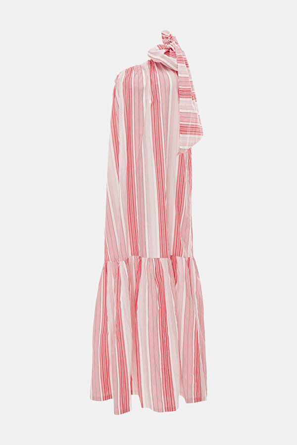 RED ONE SHOULDER MAXI DRESS