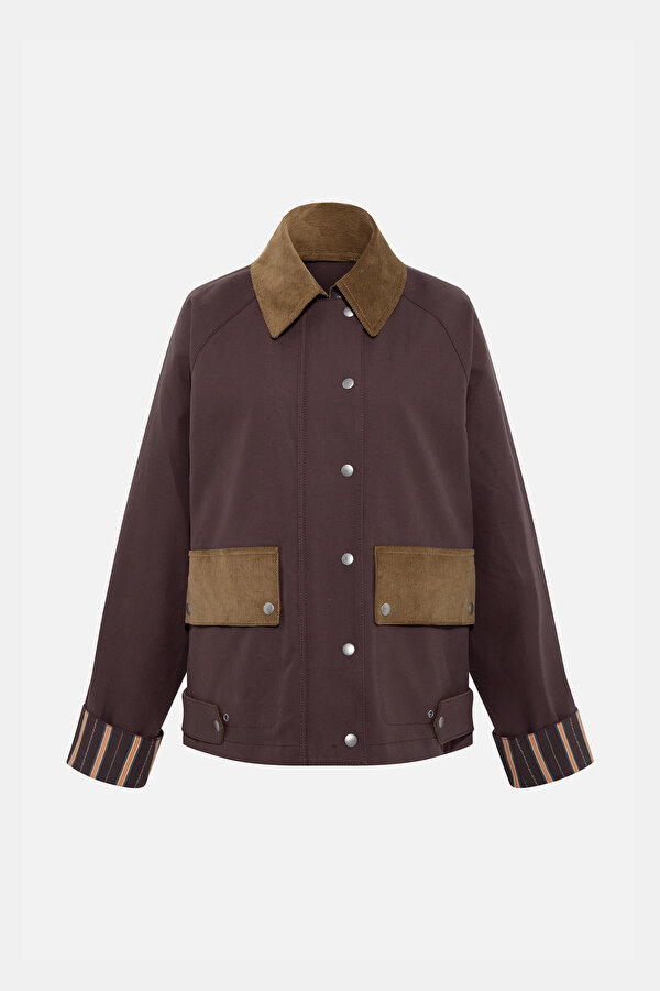 BROWN BUTTONED JACKET