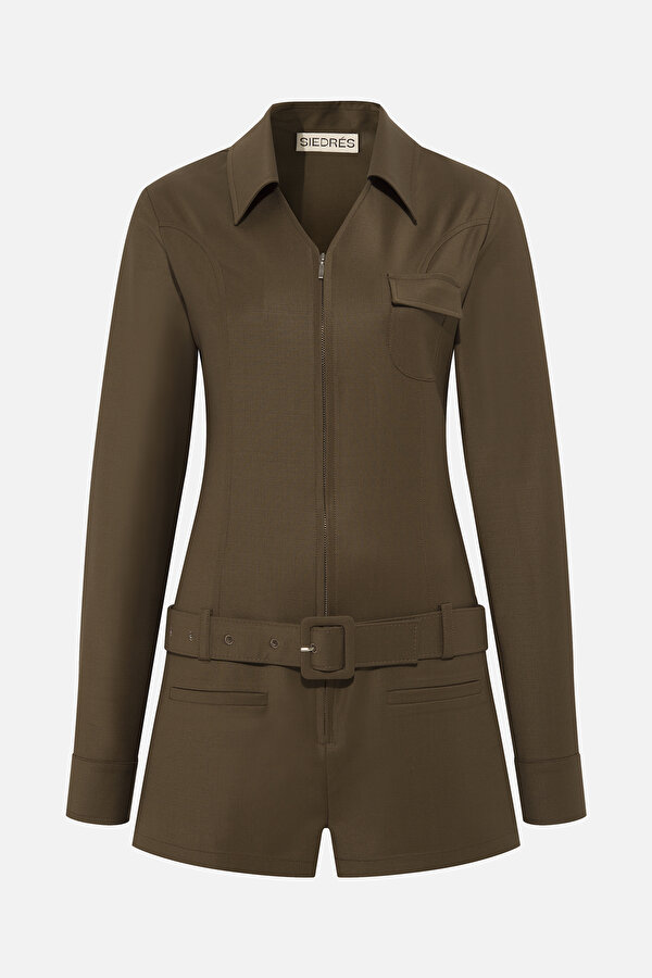 BROWN WOOL JUMPSUIT