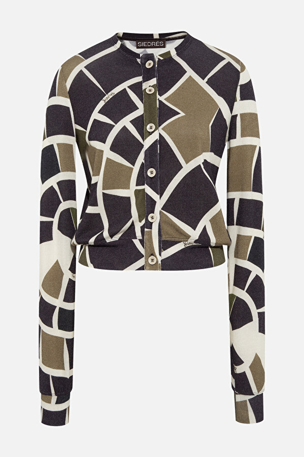MULTICOLOR DESIGN FILLED LONG SLEEVE BLOUSE