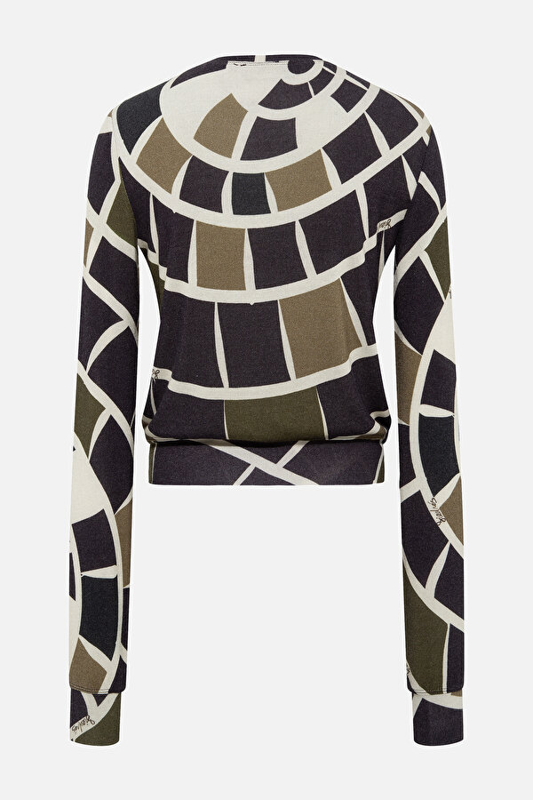 MULTICOLOR DESIGN FILLED LONG SLEEVE BLOUSE 2