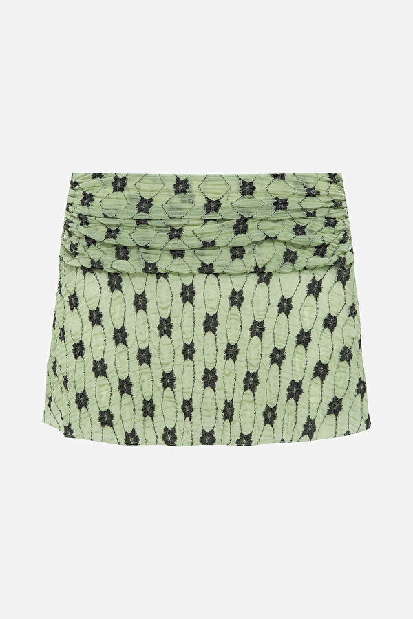 BLACK DESIGN FILLED SKIRT