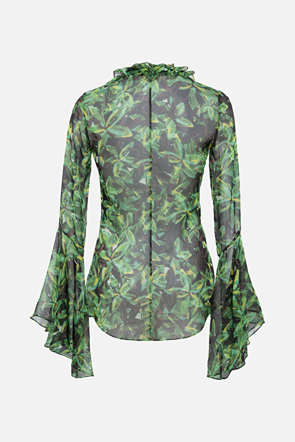 BLACK DESIGN FILLED LONG SLEEVE BLOUSE 2