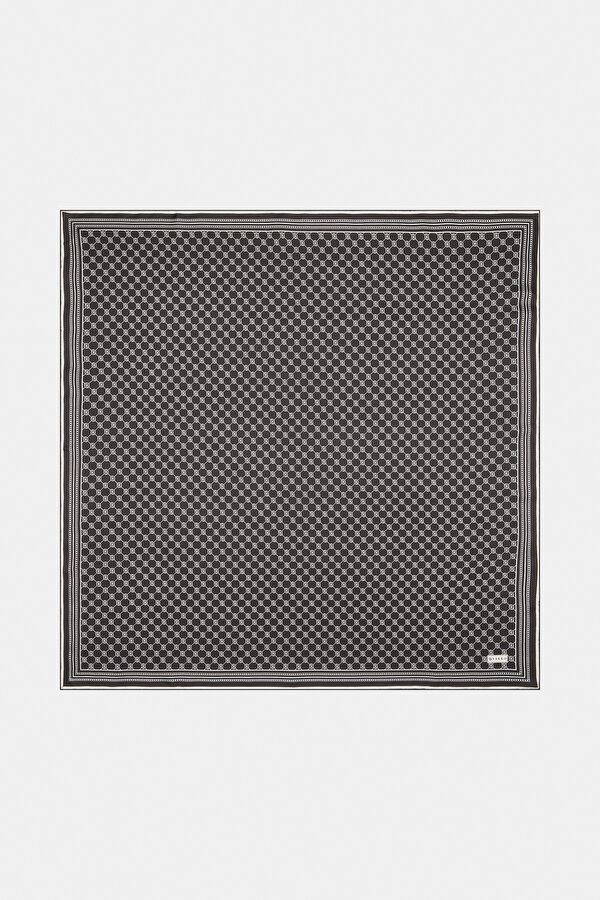 ECRU MONOGRAM TWILL SCARF