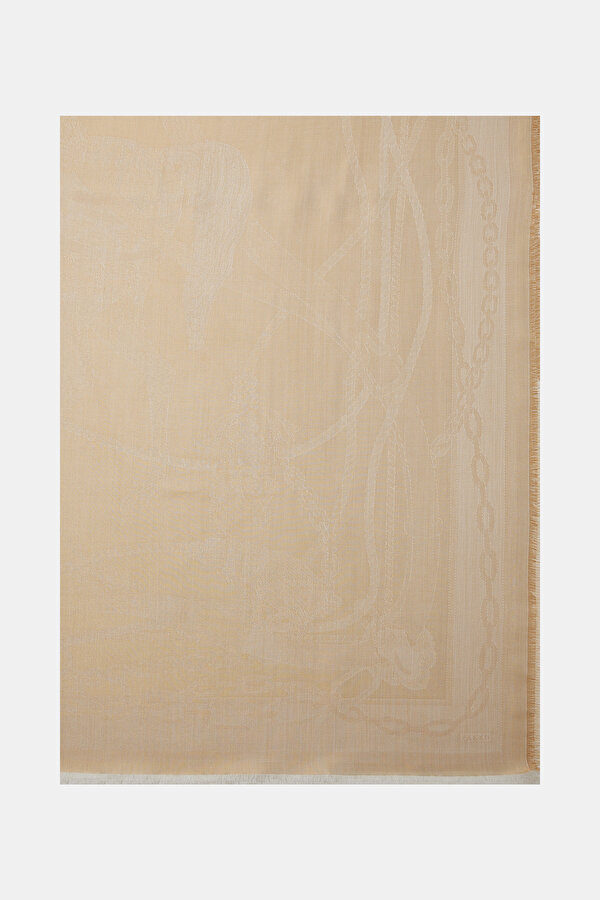 MINK JACQUARD MODAL/WOOL/SILK SHAWL