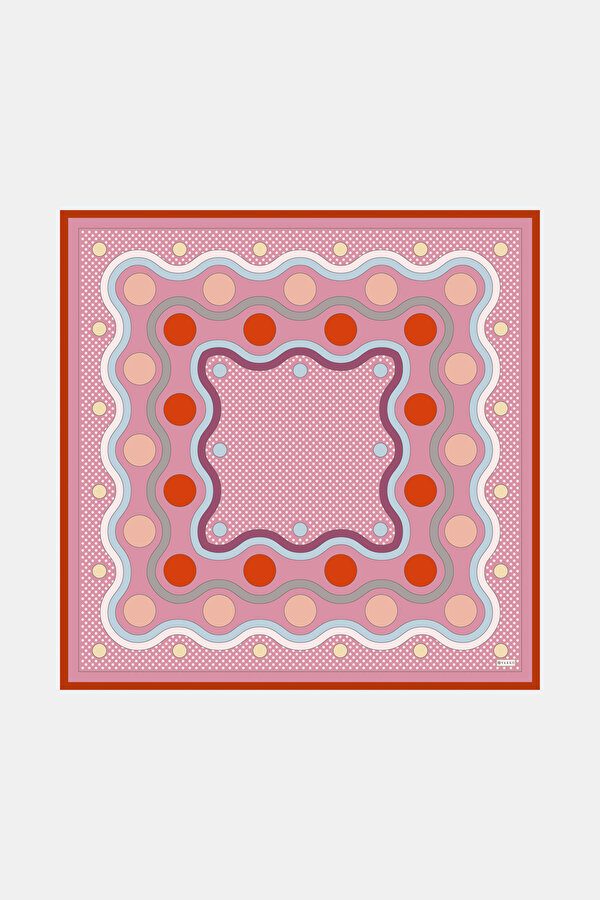 PEMBE PUANTİYE TWILL EŞARP