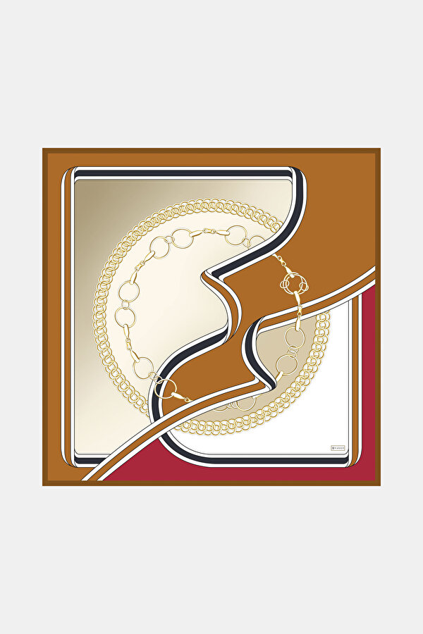 CAMEL ZİNCİRLİ TWİLL EŞARP
