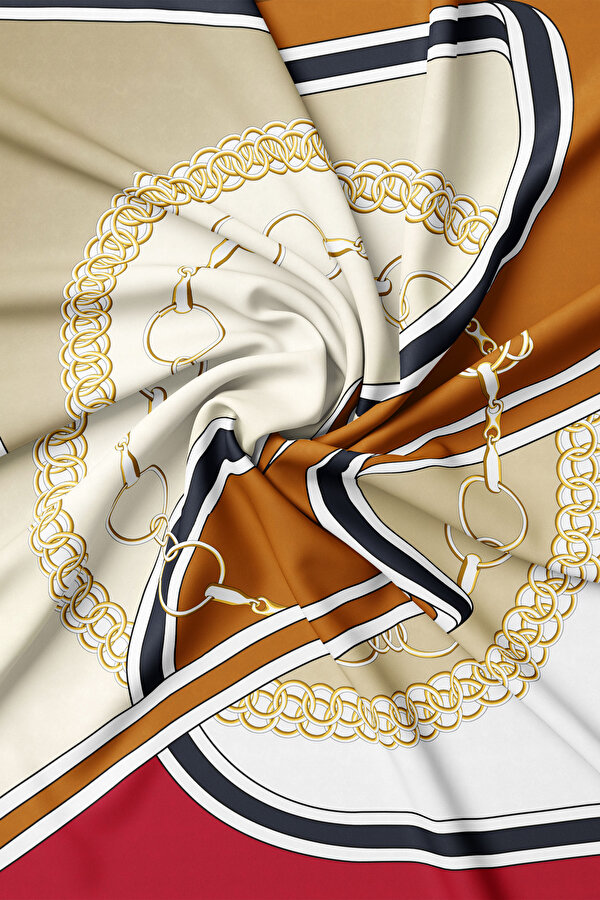 CAMEL ZİNCİRLİ TWİLL EŞARP 2