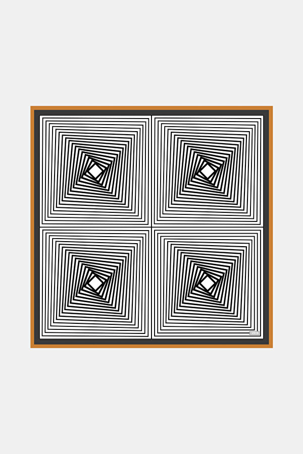 SİYAH GEOMETRİK DESENLİ TWILL EŞARP