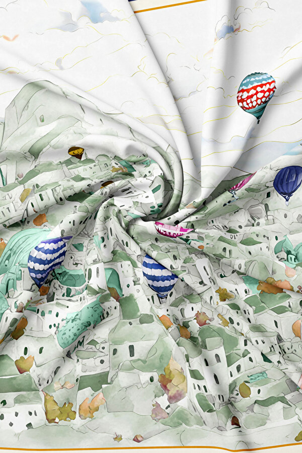 WATER GREEN LANDSCAPE DESIGN TWILL SCARF 2