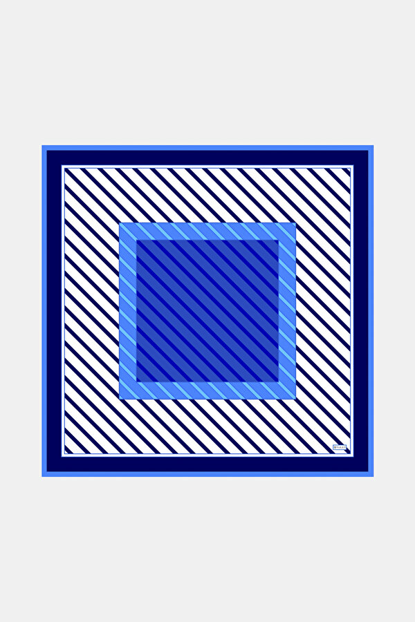 SAKS ÇİZGİLİ DESENLİ TWILL EŞARP