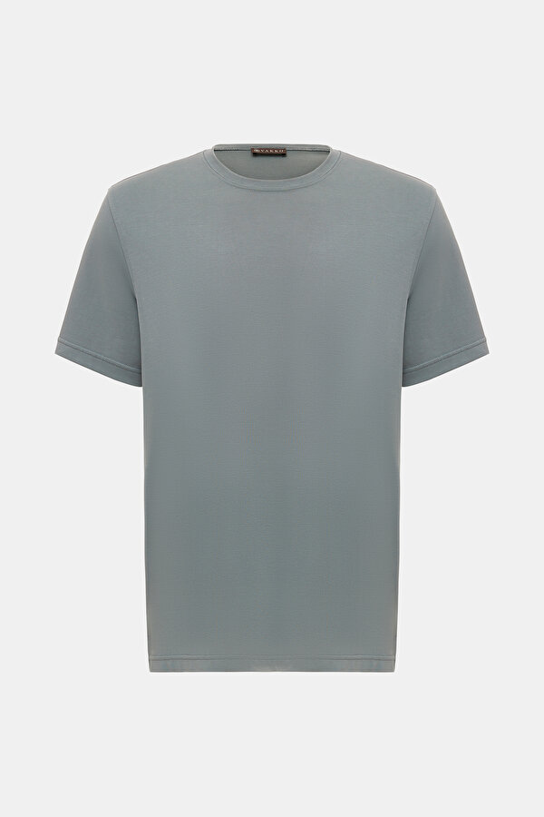KOYU YEŞİL O YAKA KISA KOLLU T-SHIRT