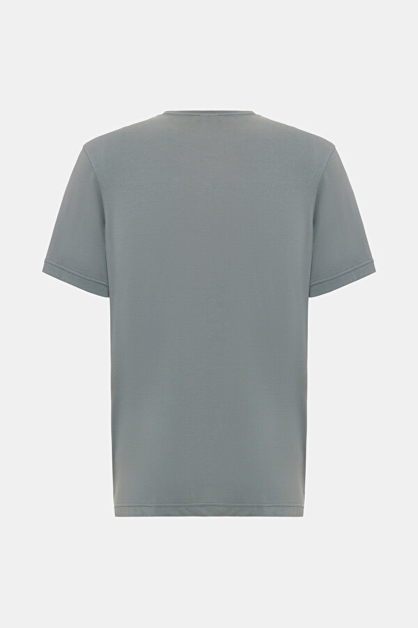 KOYU YEŞİL O YAKA KISA KOLLU T-SHIRT 2