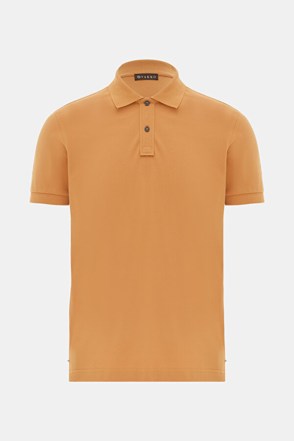 DARK ORANGE POLO NECK SHORT SLEEVE TSHIRT