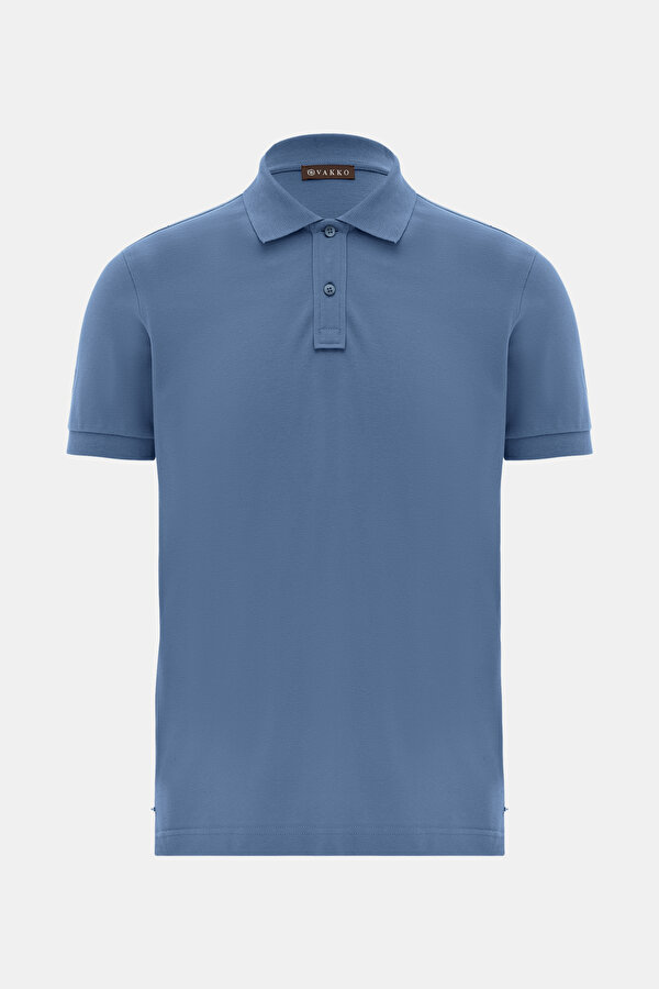 DARK BLUE POLO NECK SHORT SLEEVE TSHIRT