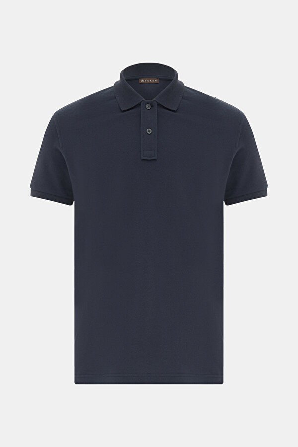 NAVY BLUE POLO NECK SHORT SLEEVE TSHIRT